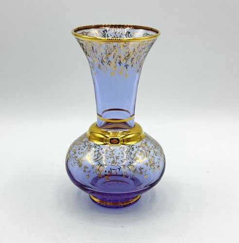Bohemian bud vase purple glass - bud,
