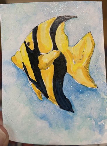 Aceo tropical fish original - tropical,