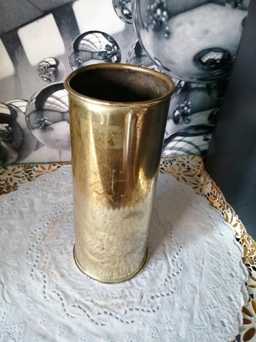 Vintage brass artillery shell - vintage,