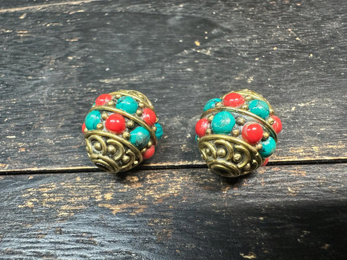 Nepal tribal brass beads - brass,