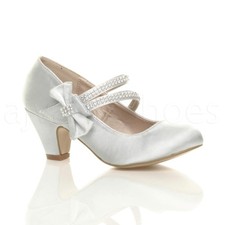 GIRLS KIDS CHILDRENS LOW HEEL