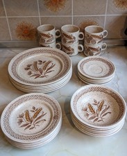 Vintage Dinner Service "Homespun" By Churchill Stonecast England
