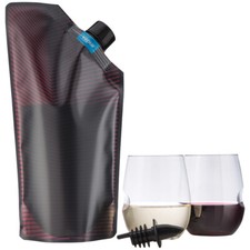 Vapur Wandervino Collection & 2 Glass Set Dishwasher Safe Freezable Maroon