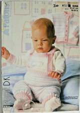 FAIRYTALE DK Sweater Cardigan & Dungarees Chest 41-51cm Patons 8358 Booklet B36