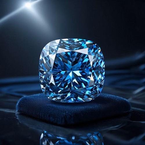 Stunning carat blue cushion - stunning,