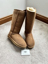 GENUINE UGG BOOTS W CLASSIC TALL (CHESTNUT) SIZE 6.5 EU39 - B/NEW COST £210
