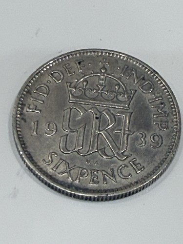 Silver sixpence 1939 - silver,