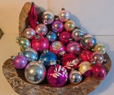 27 Large Vintage Glass Christmas Baubles - Approx 8cm