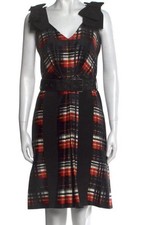 Prada runway plaid dress wool - prada,