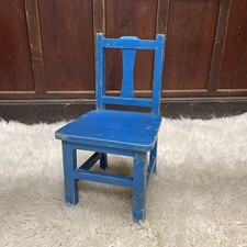 Blue Antique Nursery/ Baby Chair. Solid Pine French Shabby Chic 27 cm High Seat