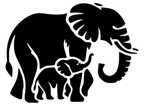 Mother and baby elephant - and,