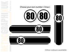 Race Number Sticker Stripes Decals for Vespa PX