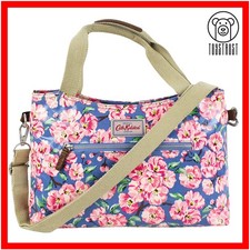 Cath Kidston Zipped Handbag Cross Body Bag Floral Blossom Bunch Oilcloth CP67