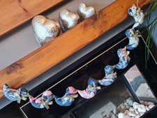 Handmade Love Birds Garland Bird Bunting Hanging Decoration Floral Velvet Fabric