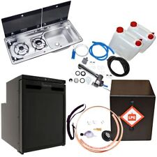 MOTORHOME CAMPERVAN KITCHEN CONVERSION KIT WITH 9722RH SINK & HOB AND FRIDGE