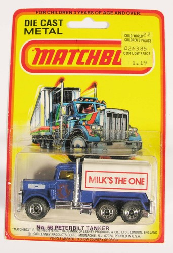 Peterbilt milk tanker matchbox - milk,