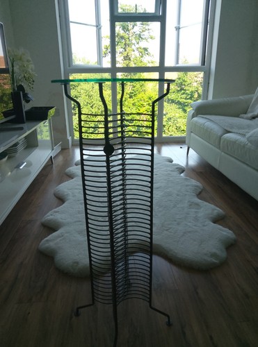 Clear glass and metal stand - clear,