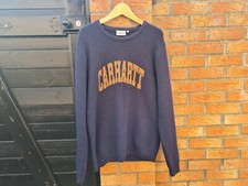 CARHARTT WIP NAVY BLUE JUMPER SWEATER LARGE END AMAZING CONDITION APC 