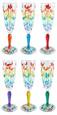 Set of 6 Six Murano Champagne