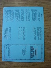1961/1962 Cambridge & District Referees Society: 'Trebles' Fundraising Card (unu