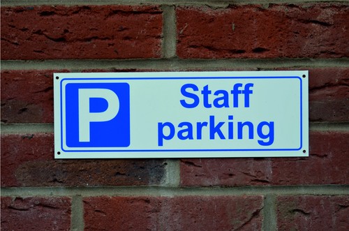 Staff parking sign sticker - sign,