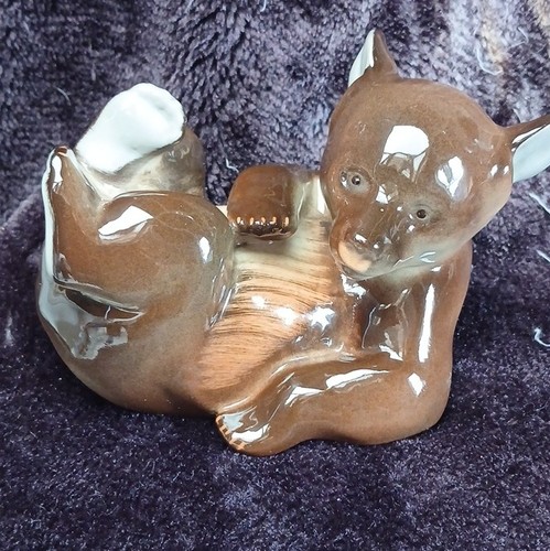 Ceramic fox figurine - fox,