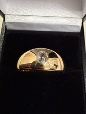 ❌ Antique Old Mine Cut Natural Diamond Certified Gypsy bezel Set Ring 18ct Gold