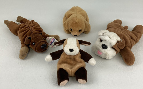 Plush puppy dog lot - puppy, bean