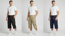 Mens Cargo Shorts 3/4 Length