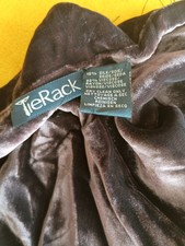 Tie Rack Silk Mix Velvet Feel Scarf Dark Brown with Tassels. Excellent Condition