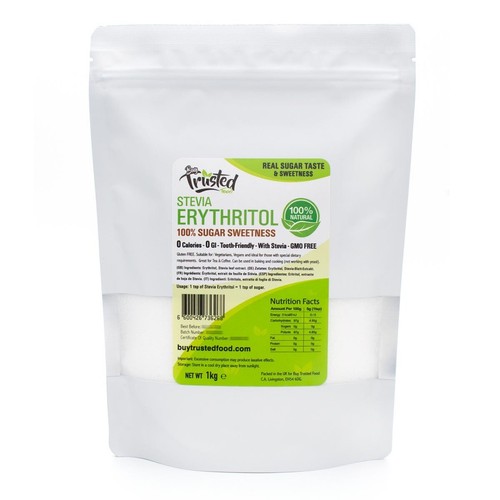 Erythritol with stevia 1kg - with,