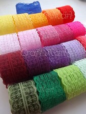 37 COLOURS lace ribbon trim craft scrapbook wedding cards scalloped edge favors