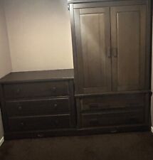 3 Piece Set - Boori Sleigh Royale Nursery -- Cot, Dresser & Wardrobe - Dark Wood