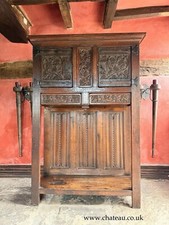 Rare Antique Oak Carved Floorstanding Cupboard Cabinet Dresser Buffet C 1700s