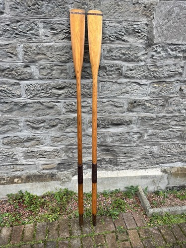Vintage wooden oars - vintage,