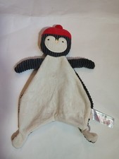 Primark Comfort Blanket Dou Dou Blankie Girls/Boys Penguin Grey Red Hat Cream
