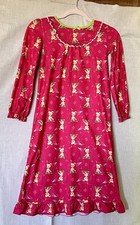 Disney Fairies Girl’s Size 8 Red Tinkerbell Long Sleeve Comfy Nightgown