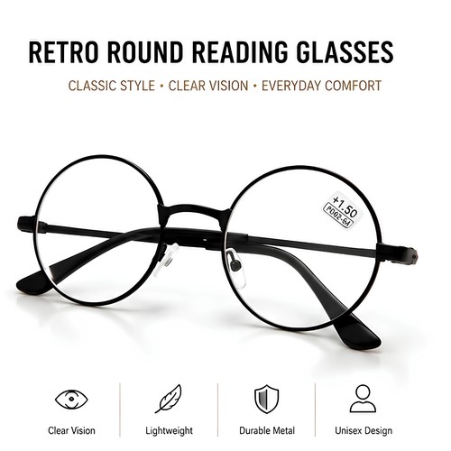 Retro metal round frame rim - round,