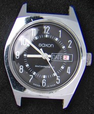Saxon Germany Black Dial Date