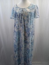 David Nieper White & Blue Floral Vintage Nightdress Size M Ex Con