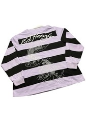 Ed Hardy X Urban Outfitters Striped Long Sleeve Top, Unisex, XL, Immaculate,rare