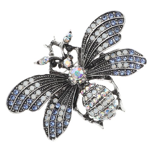 Brown rhinestone bee - rhinestone, brooch