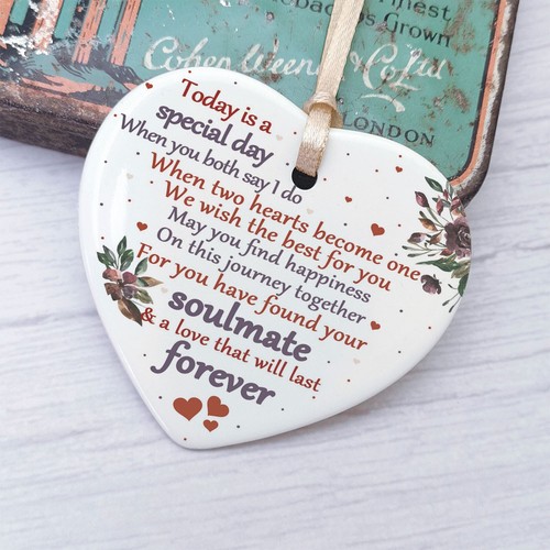 Wedding gift ceramic heart - wedding,