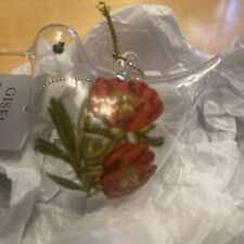 Glass Easter Bird Wild Flowers Poppy Decoration Gisela Graham Hanging Tree