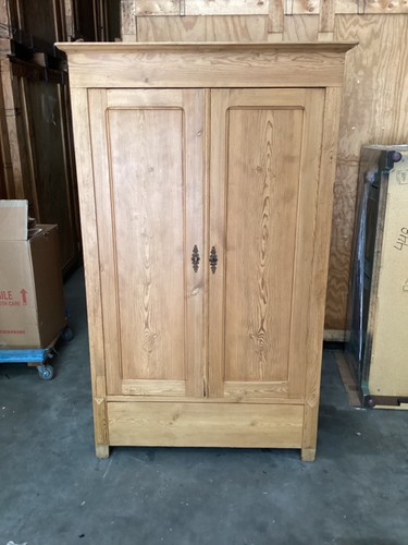 Antique pine two door wardrobe - two,
