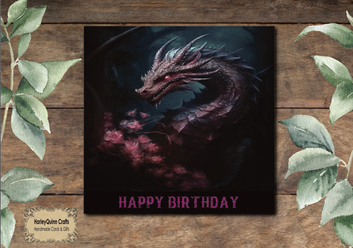 Dra 036 dragon - birthday, card