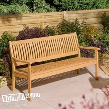 NEW 5FT 3 SEATER HARDWOOD GARDEN BENCH SEAT WOODEN OUTDOOR FURNITURE