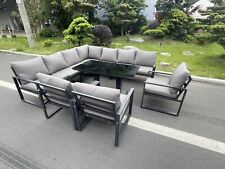 Fimous Aluminum Outdoor Garden Furniture Adjustable Rising Dining Table Sofa Set