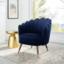 Julian Joseph Camille Sapphire Blue Velvet Armchair Accent Chair