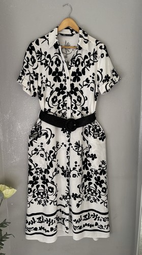 Zara black white - white, linen